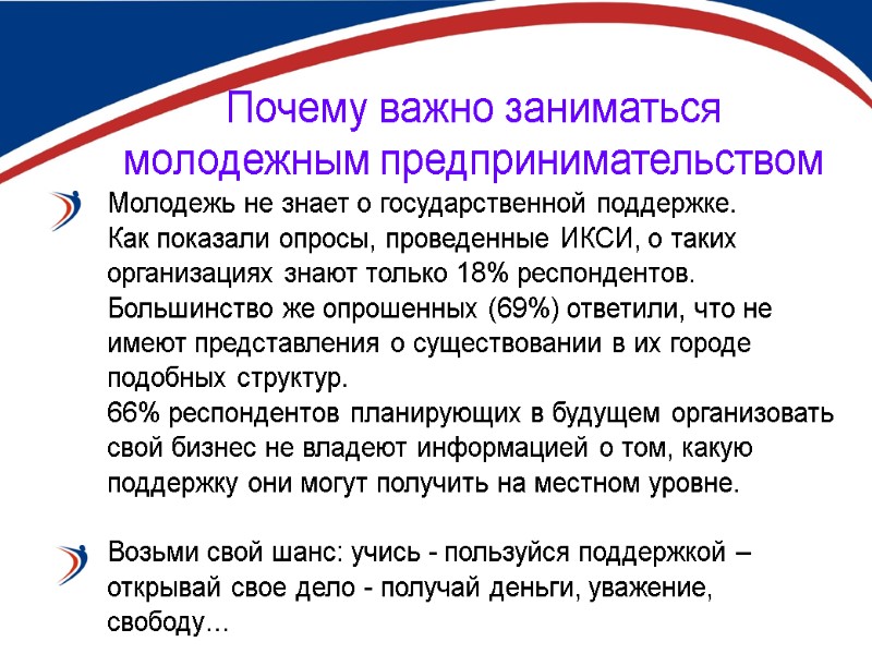 Почему важно заниматься молодежным предпринимательством Молодежь не знает о государственной поддержке.  Как показали